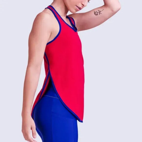 Endeavor Molly Tank Top XS Maritime/Red Lightweight 4-Way Stretch Relaxed Fit - Picture 2 of 3